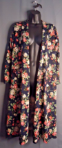 LuLaRoe Open Front Duster Cardigan with Pockets Multicolor Floral Print ... - $16.83