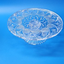 Vintage Star &amp; File Type Pattern 9&quot; Footed Cake Plate - Imperial / India... - £21.95 GBP