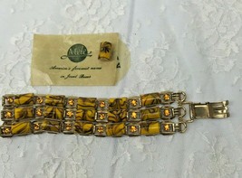 Vintage Mele Triple Strand Bracelet w/extra Bead 7&quot; Vintage - £28.76 GBP