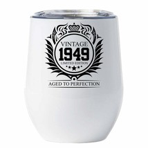Limited Edition 1949 Floral Vintage Tumbler 12oz 73 Years Old Birthday Cup Gift - £18.16 GBP