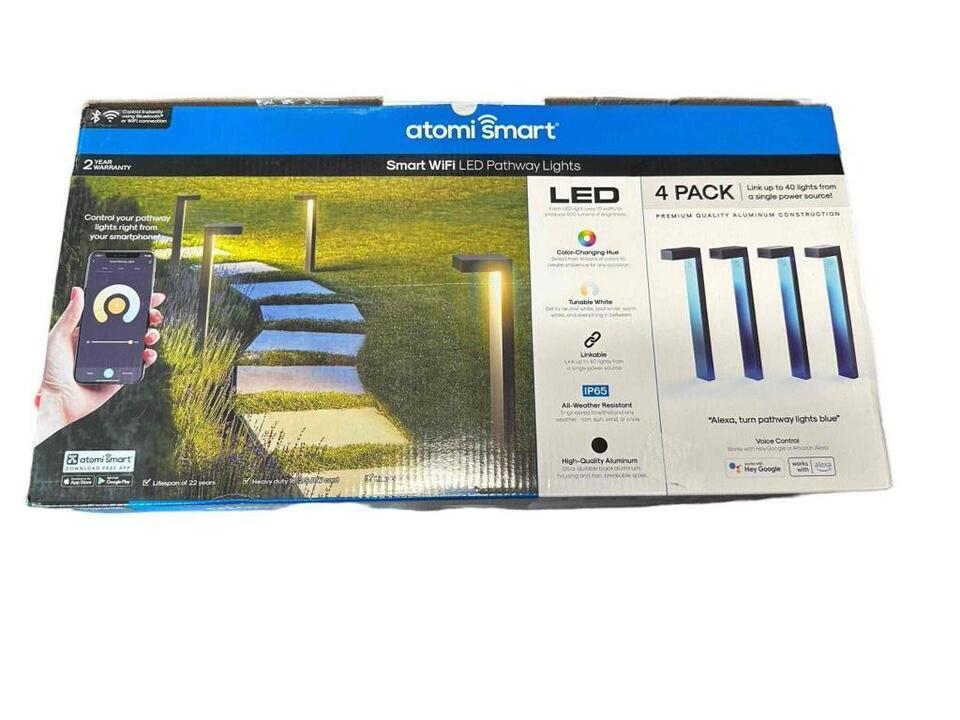 NEW Atomi Smart WiFi LED Pathway Lights 4 Pack AT1558 Other