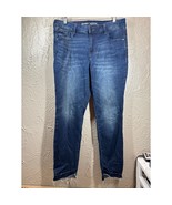 Old Navy Rockstar Skinny Cut Off Mid Rise Denim Jeans Raw Asymmetric Hem... - $27.45
