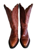 Ariat Whiptail Boots Womens 9B Brown Leather Lizard Western Rodeo Cowboy 13797 - £55.07 GBP