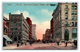 16th Street Vista South From Douglas Omaha Nebraska Ne Unp DB Cartolina V16 - £2.20 GBP