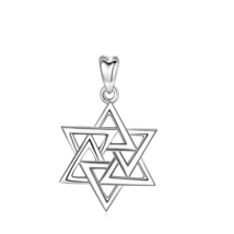 EUDRA 100% Real 925 Sterling Silver Star of David Pendants Women Elegant Tempera - £21.62 GBP