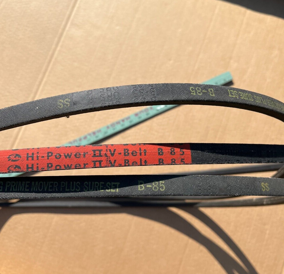 Drive Belt - Lot of 3 Gates, prime mover, B85 High Power v-belts drive b... - $22.26