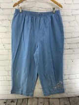 Napa Valley Pull On Pants Womens Sz XL Blue Denim Stretch Light Wash - $19.79