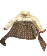 Polly Flinders Smocked Party Dress T4 Vtg Little Girls Brown Tan Plaid F... - $35.28