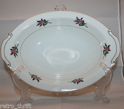 Vintage Rhododendron Hand Painted Vegetable Bowl Seto China Occupied Japan  - $65.84