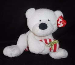 Ty Pluffies 2005 White Candy Cane Polar Teddy Bear Stuffed Animal Plush Toy Tag - £14.94 GBP