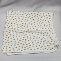 Burt&#39;s Bees Organic Cotton White 1-ply thin Swaddle Baby Blanket Yellow White - £31.74 GBP