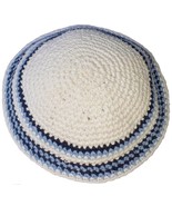 LOT OF 2 KIPPA size: 6.3&quot; / 16cm white knitted Yarmulke Kipa Kippah skul... - £5.27 GBP