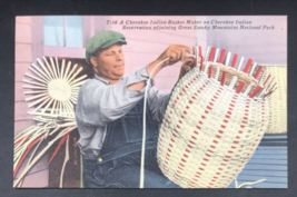 VTG Cherokee Indian Basket Maker Great Smoky Mountains National Park Postcard - £9.02 GBP