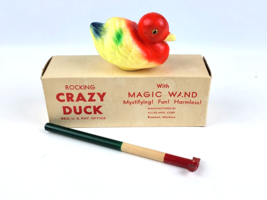 Vintage 1950s Rocking Crazy Duck in Box With Magic Wand Magnetic Toy Bath Water - £15.56 GBP