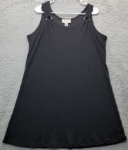 J.Valdi Tank Dress Womens Size XL Black Striped Trendy Ring Shoulder Round Neck - $25.93