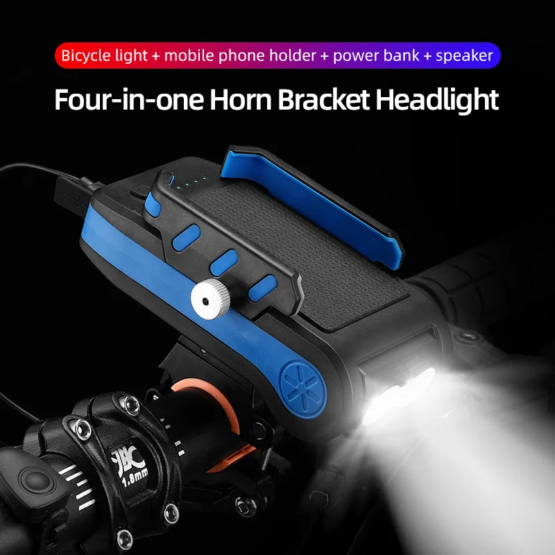 4 IN 1 Led Bicycle Light Front USB Rechargeable Horn Phone Holder Bicycle - £16.25 GBP+