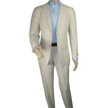 Men's ENZO Linen Spring Summer Suit Light Weight Breathable E58302-7 Natural image 2