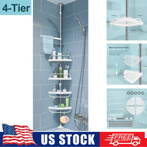 4 Tier Plastic Shower Corner Pole Caddy Bathroom Wall Shelf Storage Rack... - $37.99