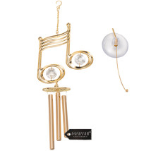 24K Gold Plated Crystal Studded Musical Note Decorative Wind Chime by Ma... - $25.99