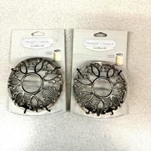 Yankee Candle Illuma-Lid Candle Topper Lot Of 2 Leaf Design Fits Large/M... - $15.79