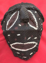 Primitive Makishi Initiation Mask Made From Old Feed Bag &amp; Fiber - Zambia - $70.00
