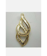 0.55Ct Baguette Natural Diamond Charm Pendant 14K Solid Yellow Gold - $1,604.67 CAD