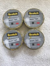 4 Rolls Scotch® Expressions Washi Tape, 0.59IN x 393IN(10.9YD) Gold Flowers NEW - £12.56 GBP