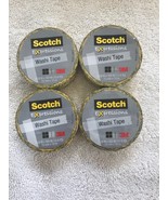 4 Rolls Scotch® Expressions Washi Tape, 0.59IN x 393IN(10.9YD) Gold Flow... - £12.42 GBP