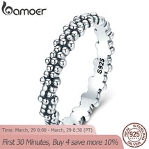 BAMOER Authentic 925 Sterling Silver Stackable Ring Daisies Flower Finger Rings  - £14.21 GBP