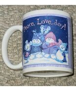 Houston Harvest Peace Love Joy Coffee Mug Cup Cute Animal Friends Winter - $9.99