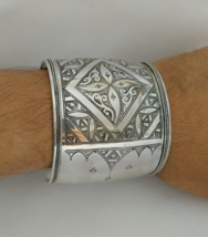 Moroccan Bracelet Tuareg Silver Handmade African Tribal Jewelry Ethnic Boho Larg - £159.70 GBP
