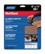 Norton 47750 Multisand Sandpaper 60 Grit, 9-Inch x 11-Inch, 3-Pack - $330.87 MXN