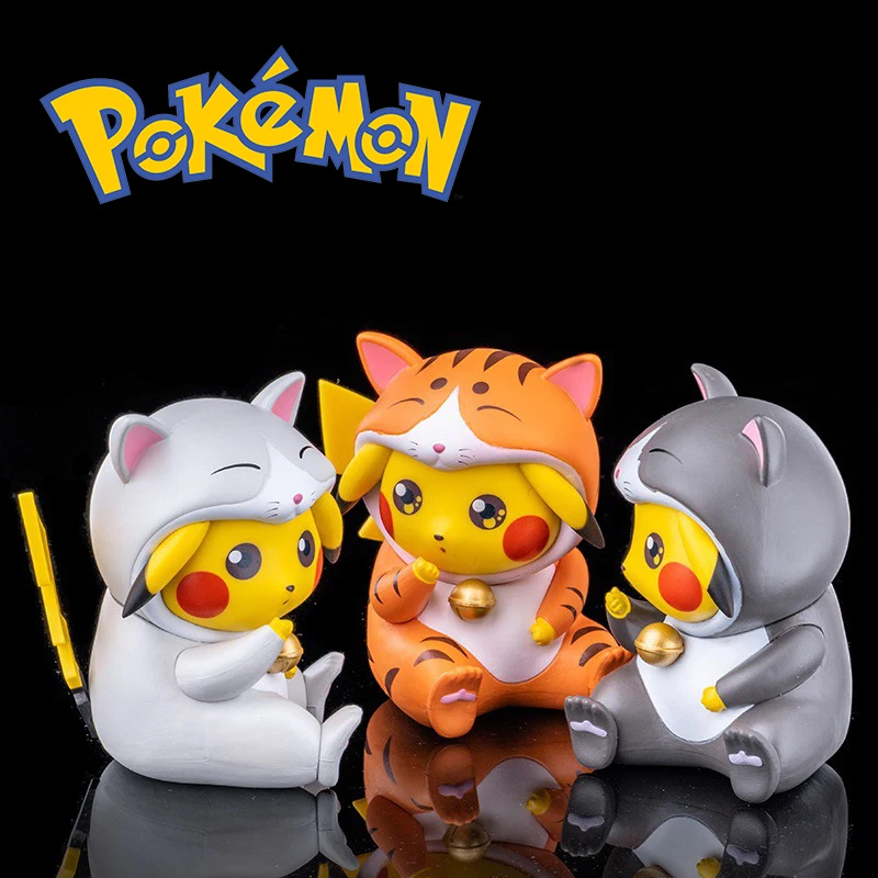 Pokemon Pikachu Cosplay Cat Action Figure Kawaii Anime Figures Figurine Model - £15.70 GBP