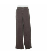 EILEEN FISHER Rye Brown Tencel Linen Yoked Trouser Pants 2P - £78.79 GBP