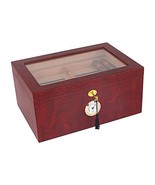 Mahogany- 100 Count Mantello Cigars Humidor, Humidor Cigar Box with Draw... - $110.18