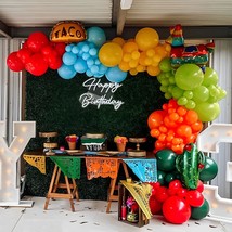 Mexican Fiesta Party Decorations 168Pcs Fiesta Balloon Garland Arch Kit Cactus L - £30.55 GBP