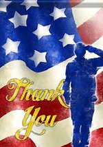 Thank You Veterans Patriotic House Flag -2 Sided Message, 28&quot; X 40&quot; - £28.67 GBP
