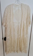 Womens S Easel Ivory/Cream Lace Open Kimono Robe or Beach Cover - £15.03 GBP