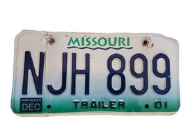 Missouri License Plate  NJH 899 Trailer 2001 Show Me State - £6.92 GBP