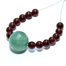 Perles rondes grenat aventurine briolette pierre précieuse naturelle en vrac ... - £5.22 GBP