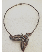 Vtg ~ COROCRAFT Rhinestone Floral Gold Tone Choker Necklace - $54.23 CAD