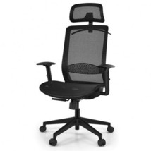 Height Adjustable Ergonomic High Back Mesh Office Chair with Hange-Gray - £186.45 GBP