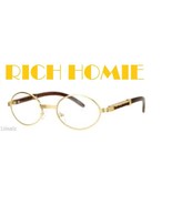 New Oval Unisex clear glasses Oval UV400 Lenses and Gold frame RICH HOMIE - £28.55 GBP