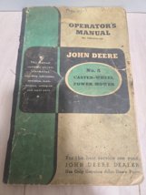 John Deere Operator's Manual for  No. 5 Caster-Wheel Power Mower - $8.90
