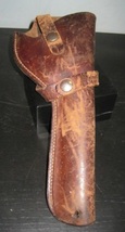 Vintage Cowboy Right Hand Fast Draw Leather Black Gun Holster - $50.00
