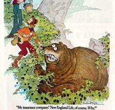 New England Life Insurance 1979 Advertisement Comic Grizzly Rowland Wils... - $29.99