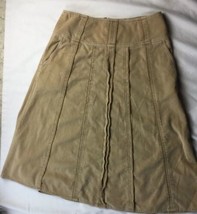 J Jill Soft Brown Corduroy A Line Size 6 Skirt Modest 29” Waist - $34.64
