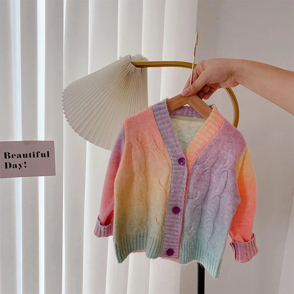 Baby Girl Knit Cardigan Tie Dye Infant  Child  Outfit Clothes Baby Cardigan Past - £100.00 GBP