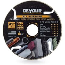 Devour 4.5&quot; Premium All Purpose Segmented Rim Diamond Blade for Cutting ... - $35.27 CAD