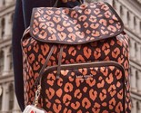 NWB Kate Spade Sam Leopard Nylon Medium Backpack K4463 Cheetah Gift Bag - £116.88 GBP